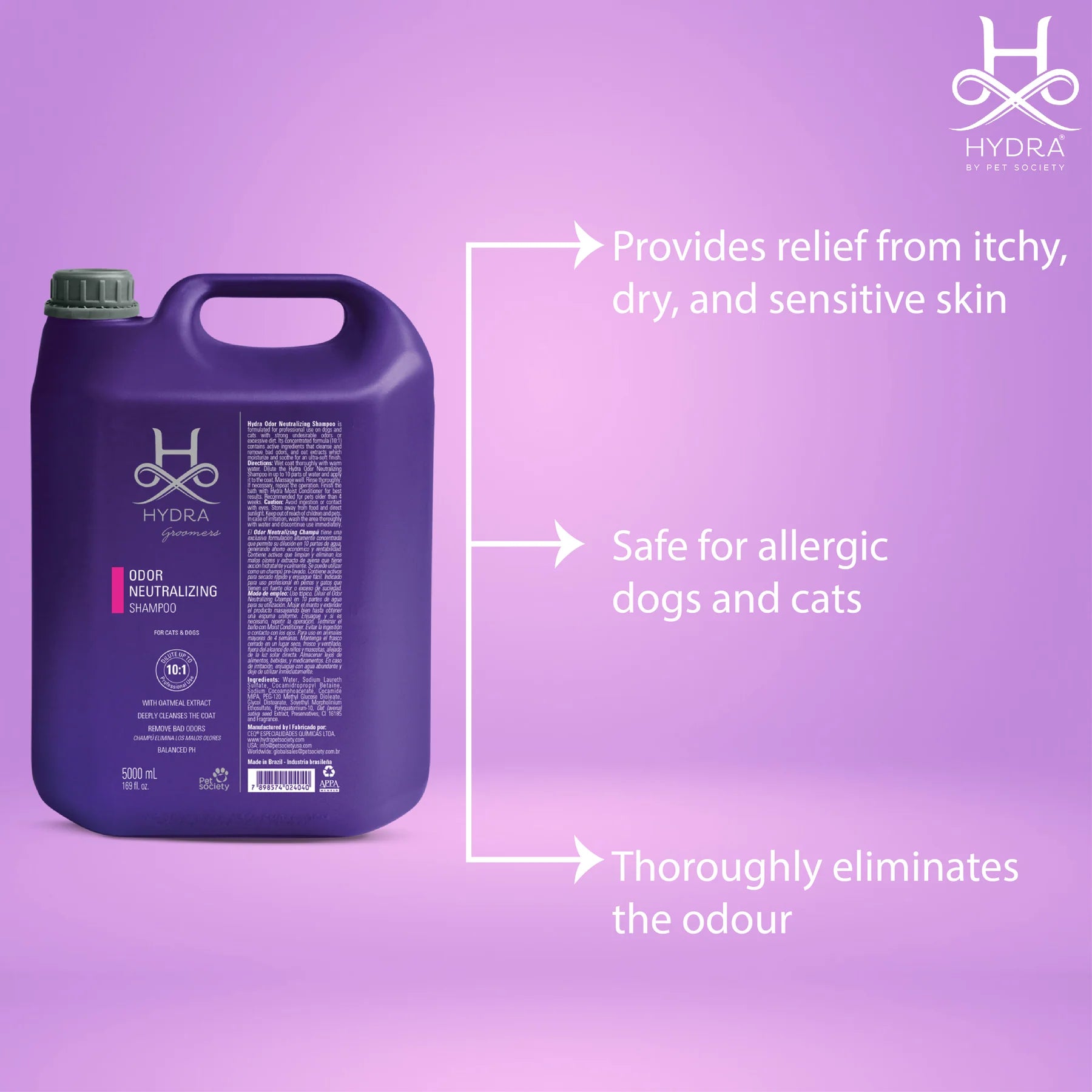 HYDRA GROOMERS ODOR NEUTRALIZZING SHAMPOO 5 LITRE