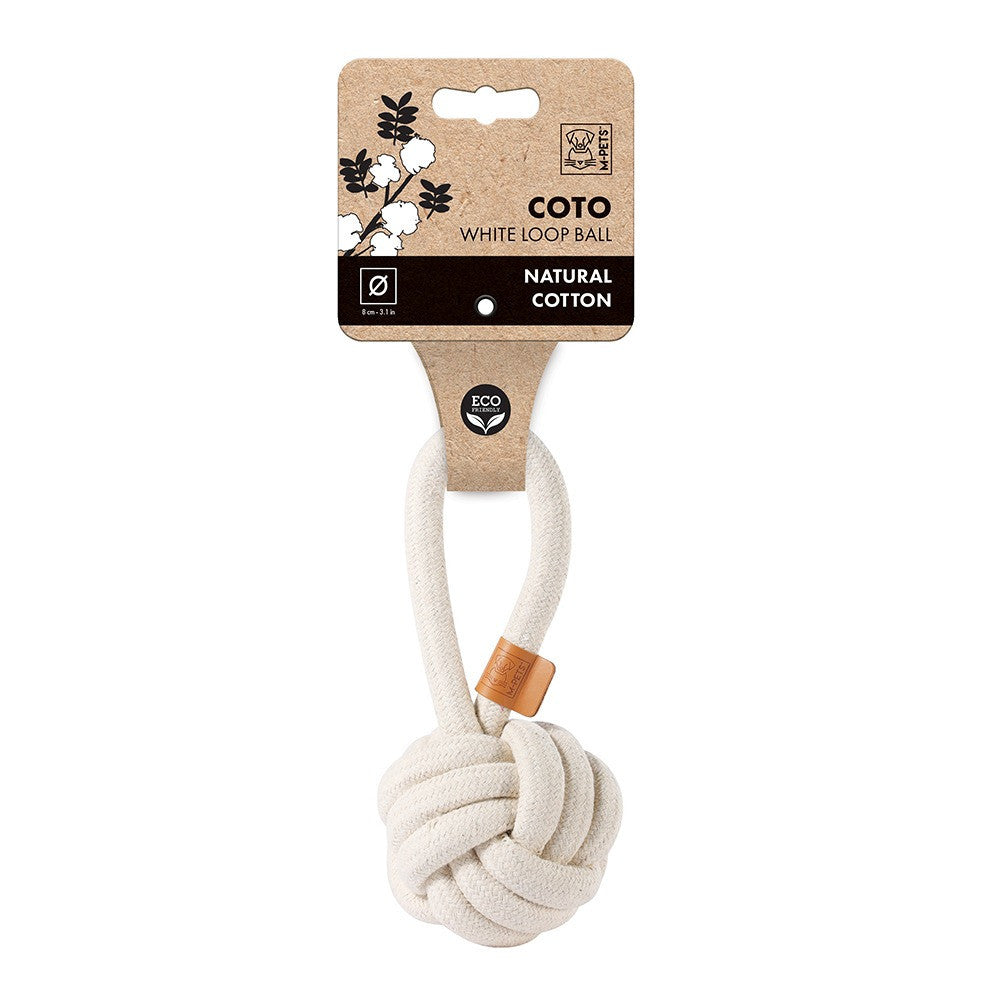 M PETS COTO WHITE LOOP BALL MEDIUM