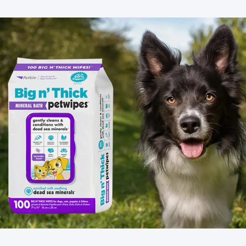 PETKIN BIG N THICK MINERAL BATH WIPES