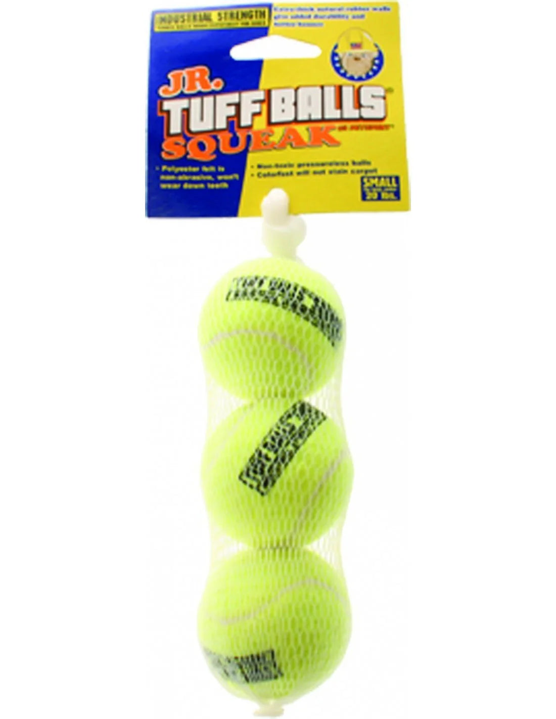 TUFF BALL SQUEAK 3 PK MESH SMALL
