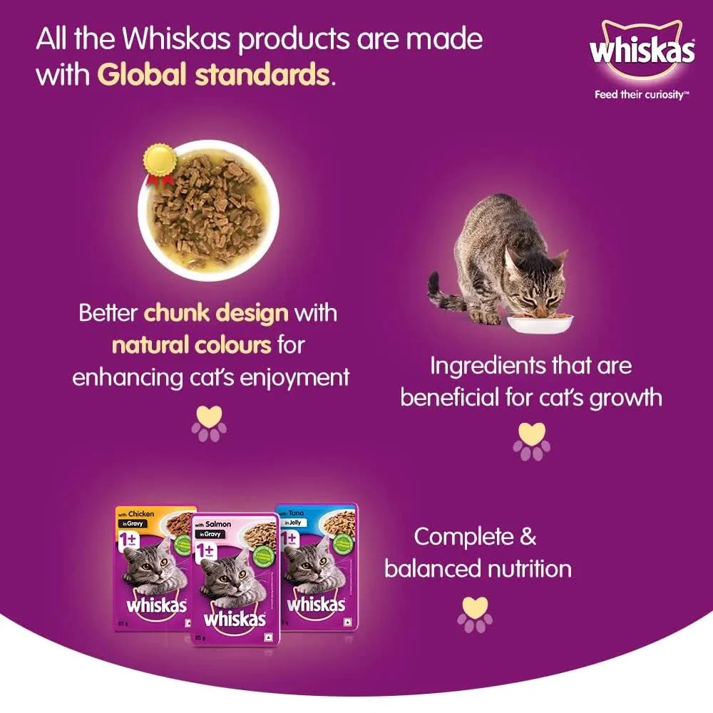 WHISKAS ADULT CHICKEN IN GRAVY 85G
