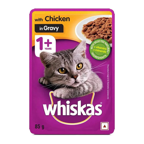 WHISKAS ADULT CHICKEN IN GRAVY 85G