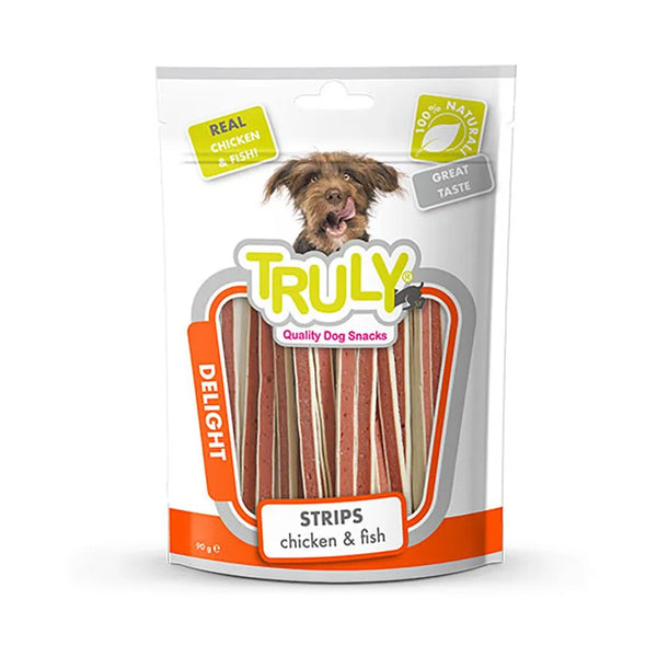 TRULY CHICKEN FISH MINI STRIPS 90GM