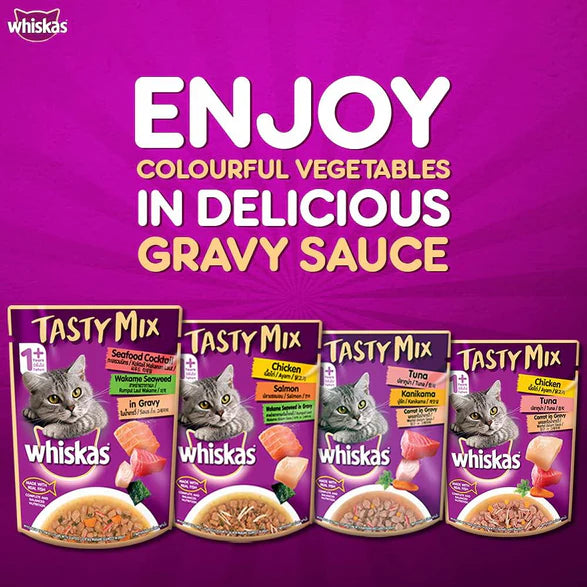 WHISKAS TM CHICKEN TUNA CARROT IN GRAVY 70G